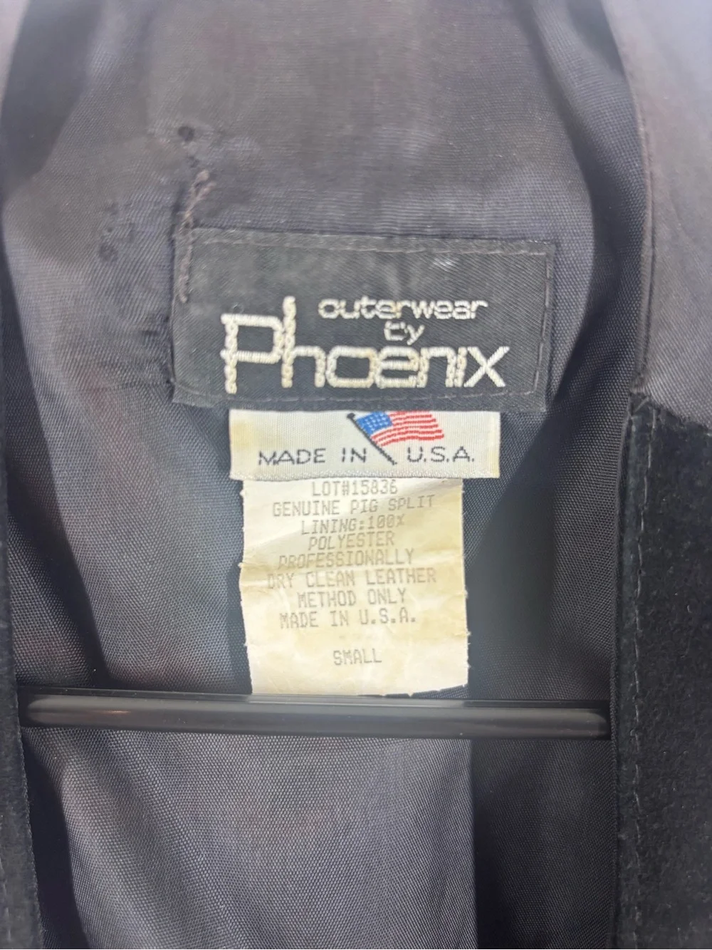Outerwear by Phoenix Black Leather Tuxedo Vest Western Button Up Small Medium